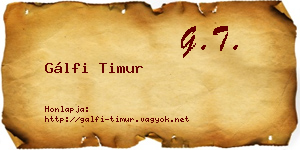 Gálfi Timur névjegykártya